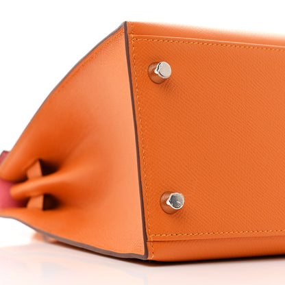 Hermes Epsom Chevre Mysore Kellygraphie Lettre R Kelly Sellier 28 Abricot Brique Feu 9 of 15