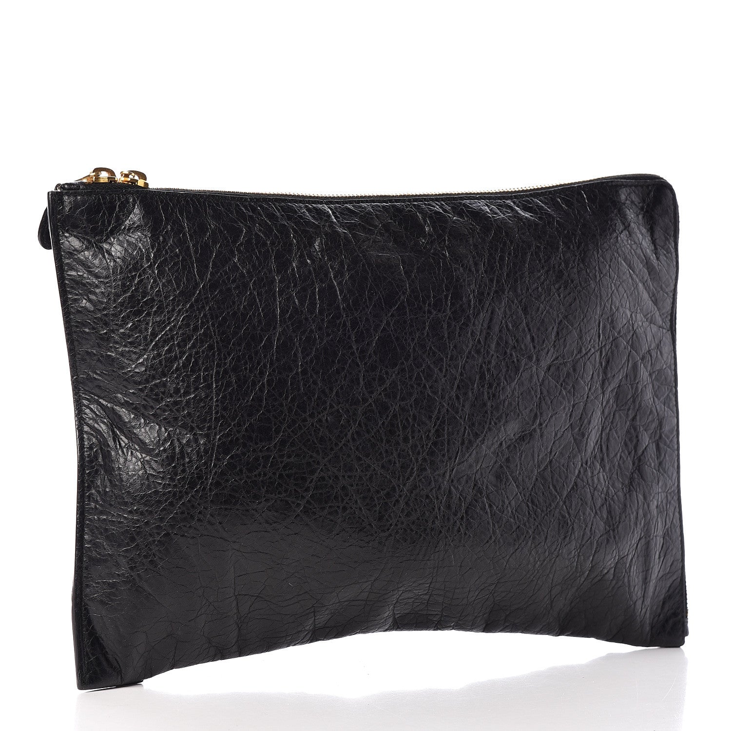 Balenciaga Agneau Giant 12 Gold Hardware Pouch Clutch Black 3 of 9