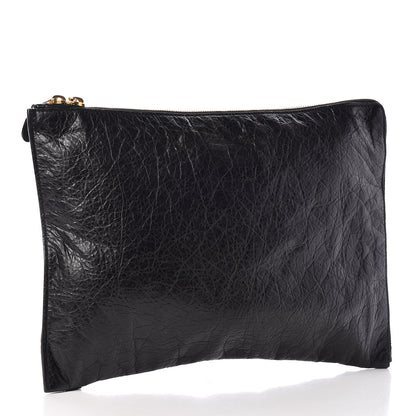 Balenciaga Agneau Giant 12 Gold Hardware Pouch Clutch Black 3 of 9