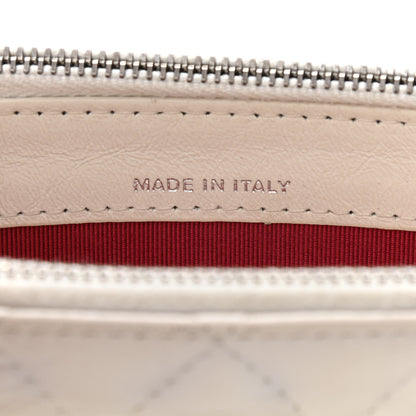 Chanel Aged Calfskin Quilted Small Gabrielle Clutch With Chain White Black 7 of 16