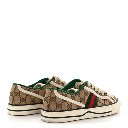 Gucci GG Monogram Web Womens 1977 Tennis Sneakers 40 Beige Ebony Mystic White 5 of 12
