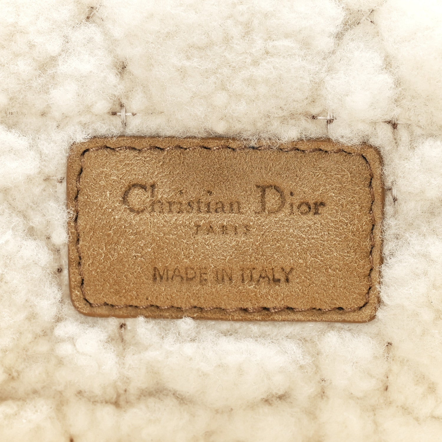 Christian Dior Shearling Cannage Large Caro Bag Camel 6 of 10