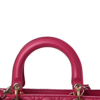 Christian Dior Lambskin Cannage Large Lady Dior Fuchsia 9 of 10