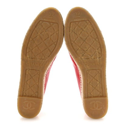 Chanel Lambskin CC Espadrilles 39 Red 6 of 9