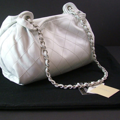 Chanel Leather Quilted Flap Hobo Ivory 3 of 11