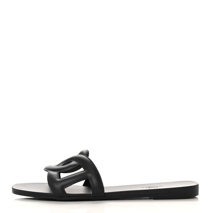 Hermes Rubber Aloha Sandals 41 Black 1 of 11
