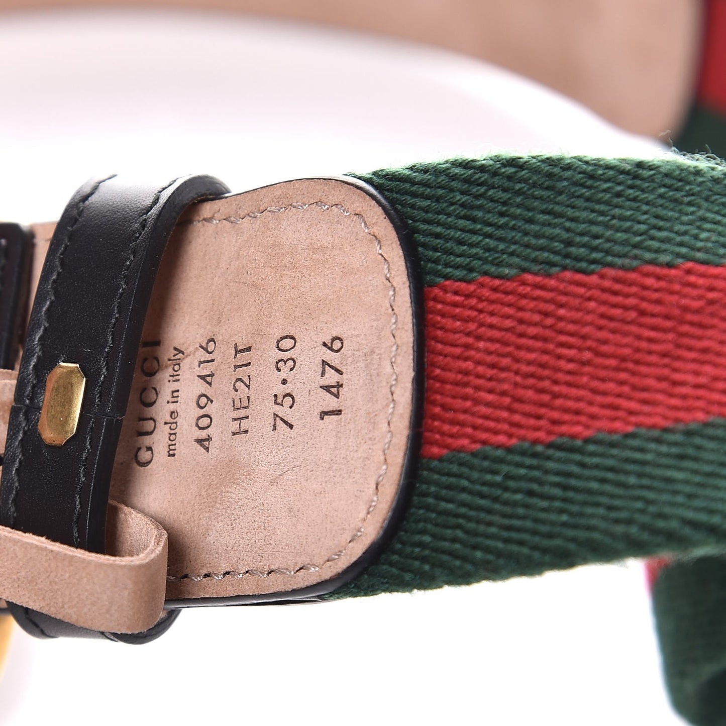 Nylon Calfskin Double G Web 40mm Belt 75 30 Green Red Black