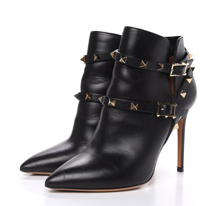 Valentino Garavani Calfskin Rockstud Double Buckle 100mm Ankle Boots 36 Black 3 of 15