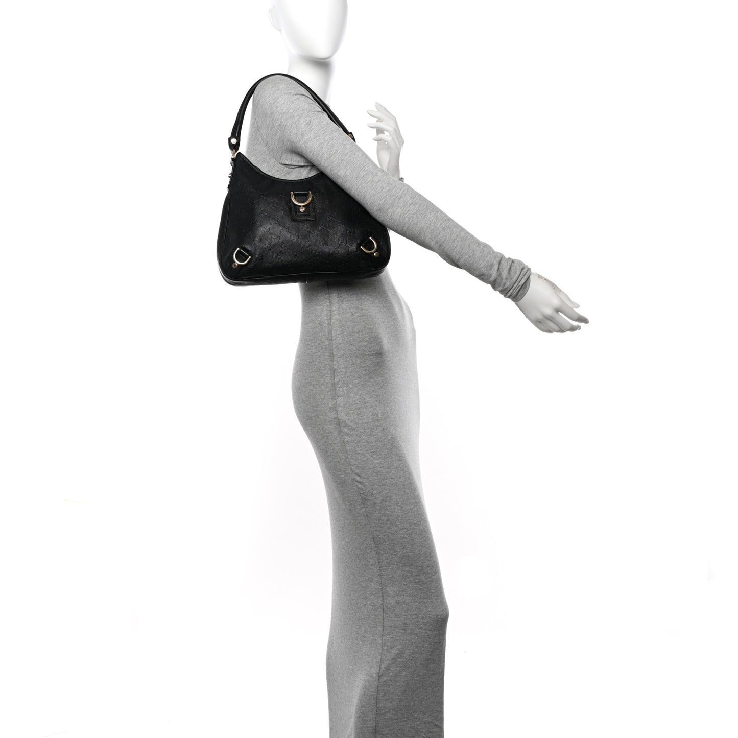 Guccissima Medium Abbey D Ring Hobo Black