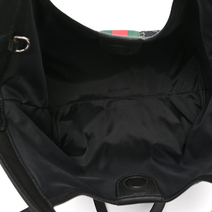 Gucci Denim GG Monogram Web Small Giglio Tote Black Ivory 6 of 10
