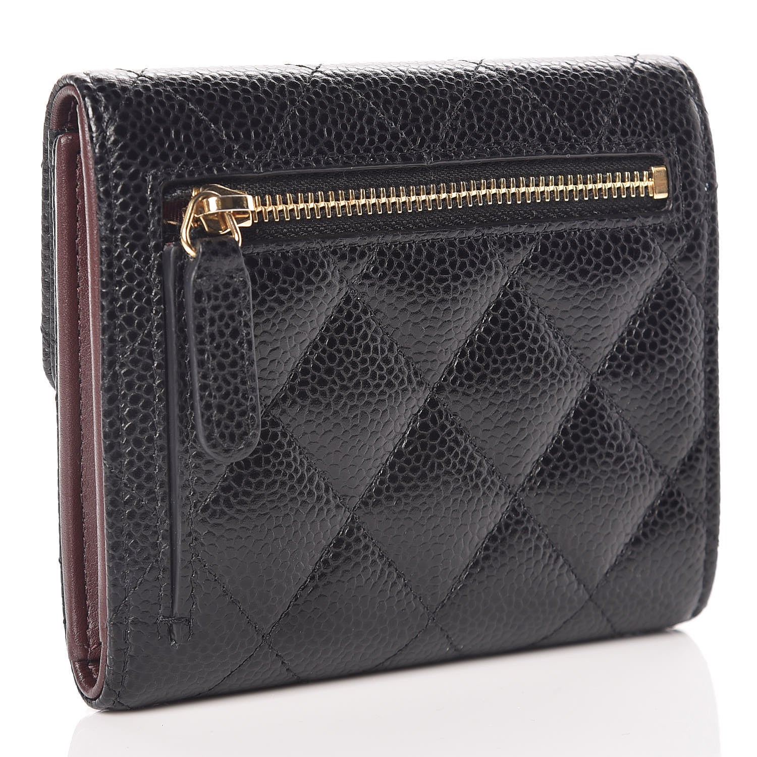 Chanel Caviar Quilted Compact Flap Wallet Black 3 of 8