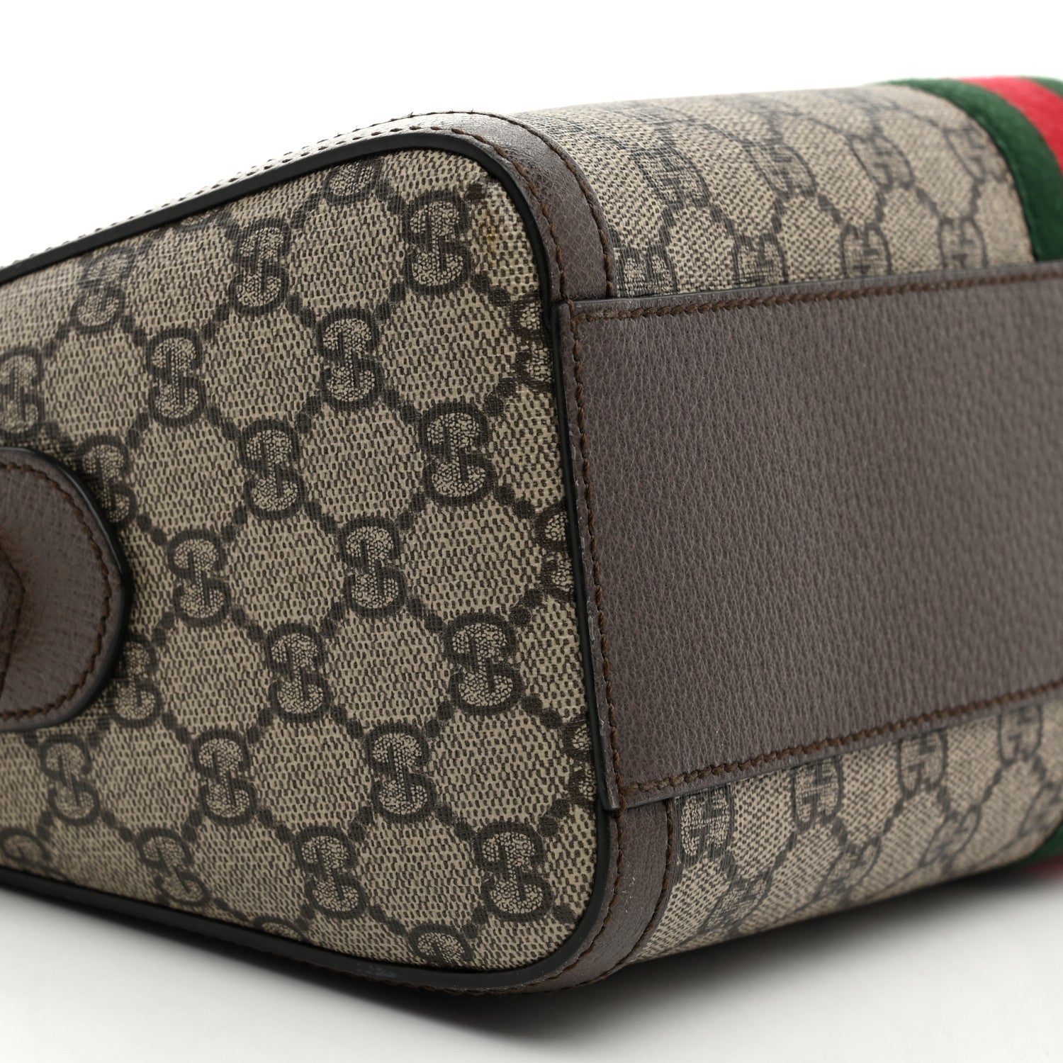 Gucci GG Supreme Monogram Web Medium Ophidia Boston Brown 9 of 10