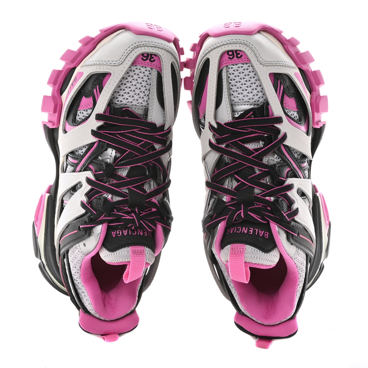 Mesh Nubuck Effect Fabric LED Womens Track Sneakers 36 Grey Pink Black