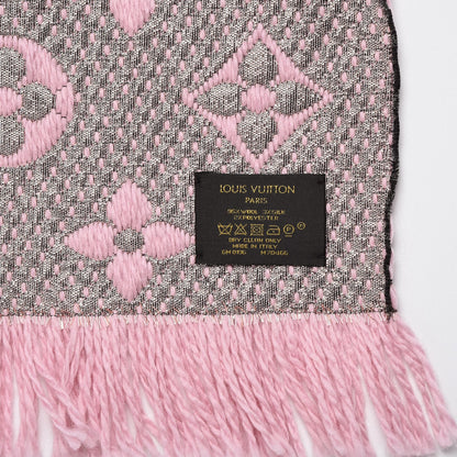 Louis Vuitton Wool Silk Logomania Shine Scarf Pink 4 of 5