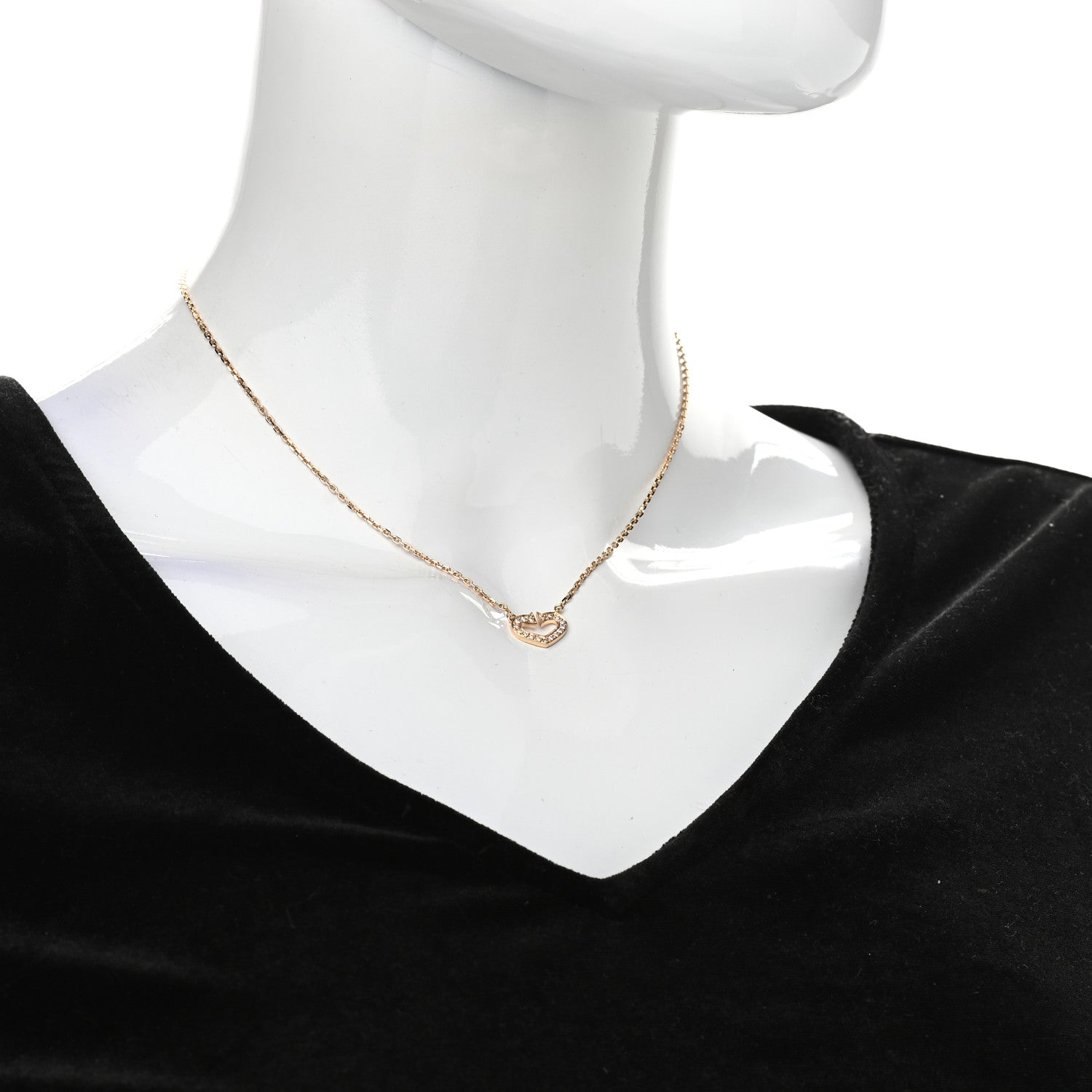 Cartier 18K Pink Gold Diamond Hearts and Symbols Pave Necklace 2 of 5
