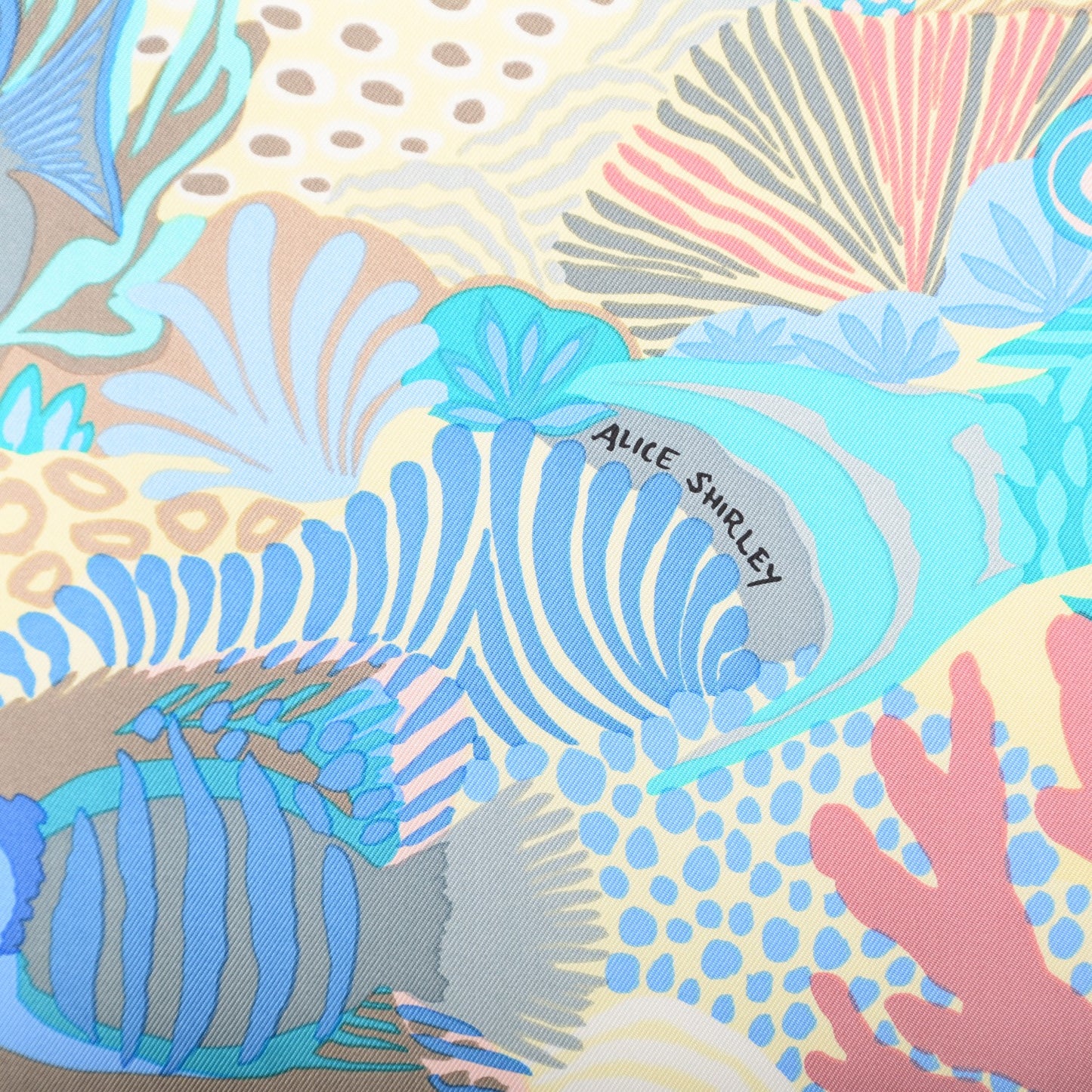 Silk Under The Waves Scarf 90 Aqua Rose Pale Turquoise