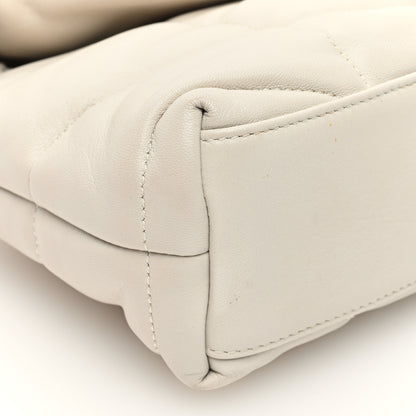 Saint Laurent Lambskin Quilted Toy Loulou Puffer Monogram Chain Satchel Crema Soft 8 of 9