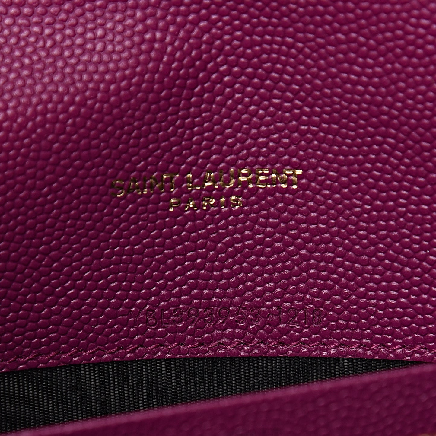 Grain De Poudre Matelasse Chevron Monogram Envelope Chain Wallet Dark Grape