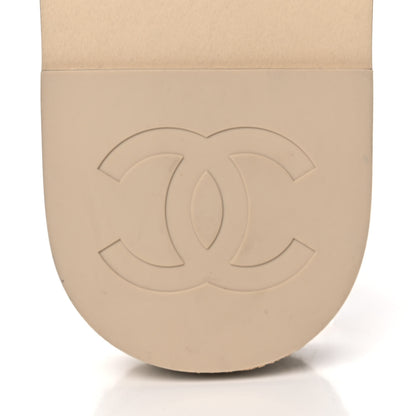 Chanel Grosgrain Lambskin Elastic Flat Mules 36 Beige 7 of 10