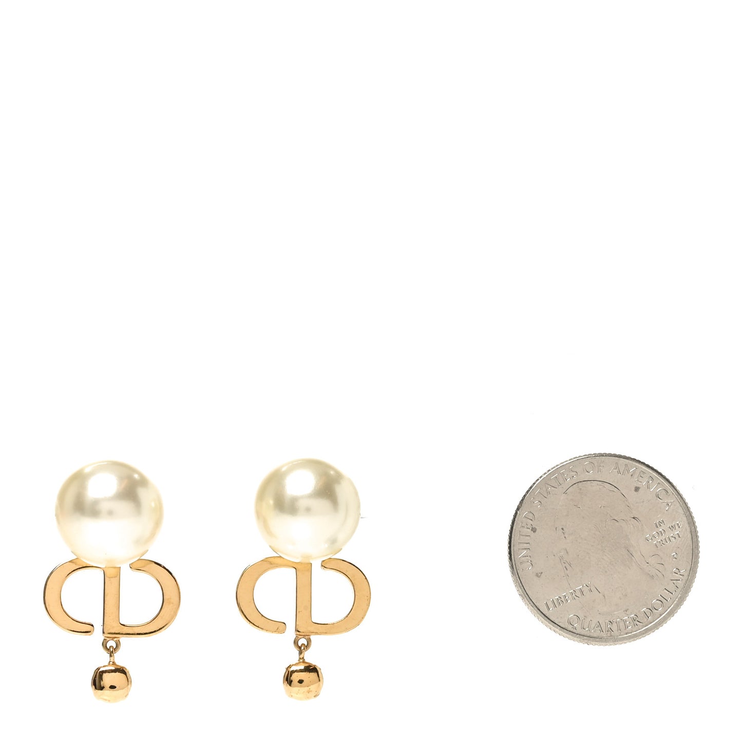 Pearl Crystal Tribal CD Drop Earrings Gold