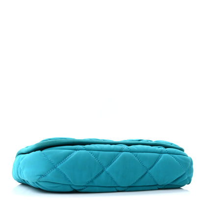 Chanel Nylon Bubble Quilt Medium Flap Turquoise 4 of 10
