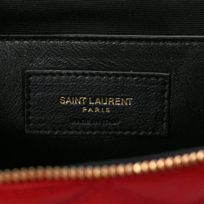 Saint Laurent Grain de Poudre Quilted 80's Vanity Bag Red 6 of 8