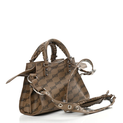 Balenciaga Coated Canvas BB Monogram Neo Cagole Handbag XS Beige Brown 3 of 10