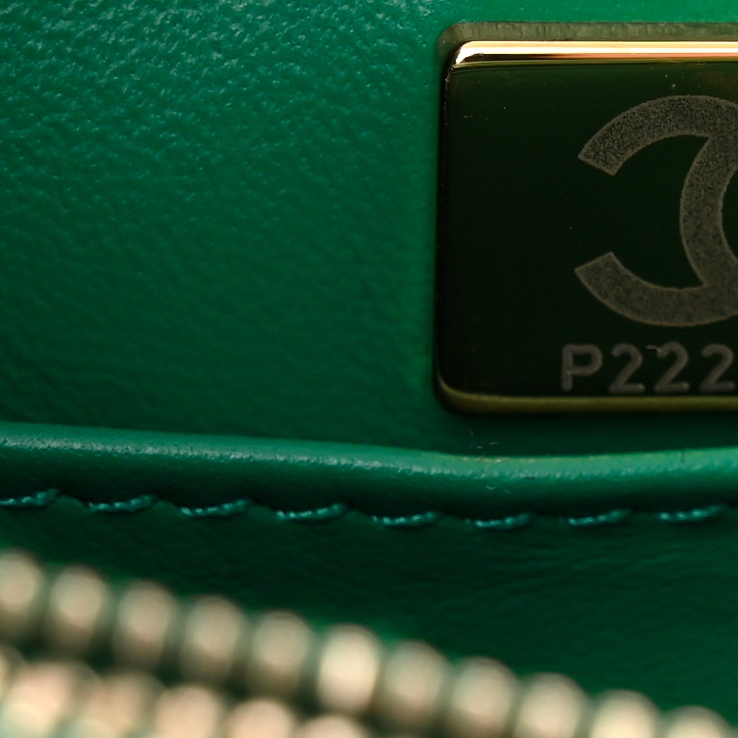 Caviar Quilted Small Coco Handle Flap Green