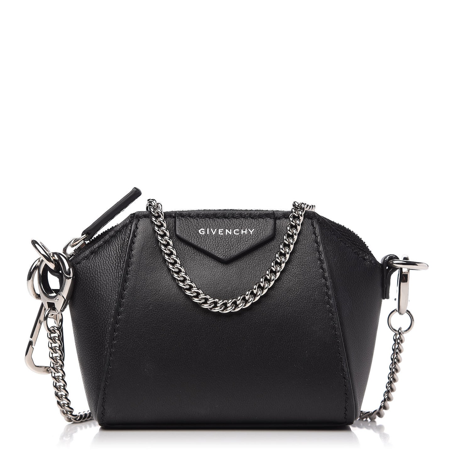 Lambskin Baby Antigona with Chain Black