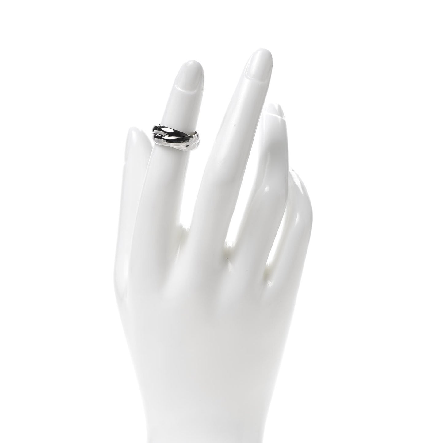 18K White Gold Classic Trinity Ring 46 3.75