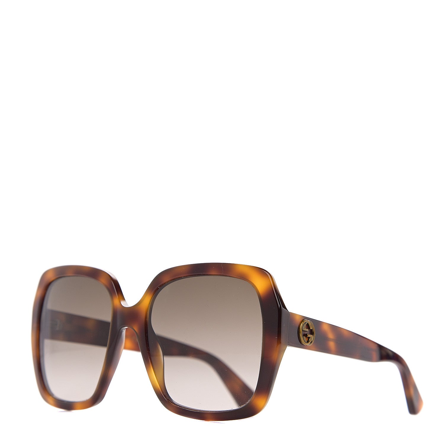 Gucci Acetate Square Frame GG0096S Sunglasses Tortoise 1 of 8