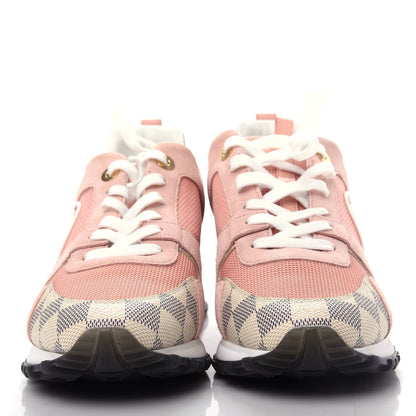 Louis Vuitton Suede Damier Azur Run Away Sneakers 40 Pink 2 of 10