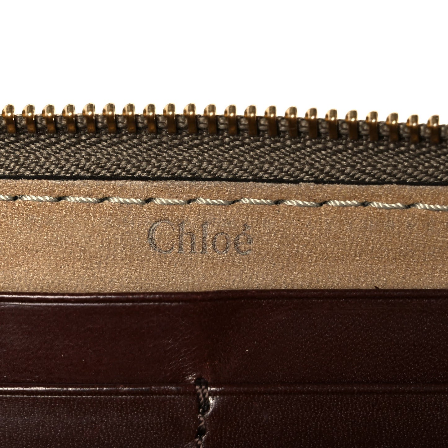 Grained Calfskin Marcie Long Zip Around Wallet Nut