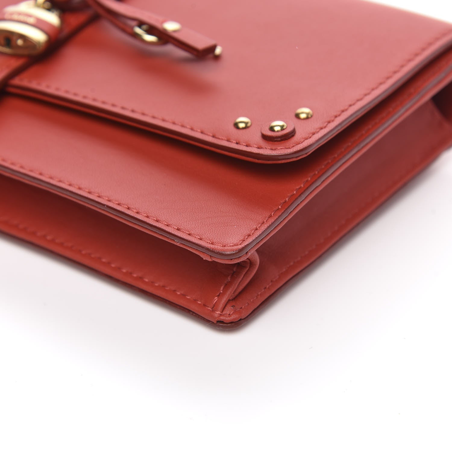 Chloe Calfskin Aurore Wallet on Chain Red 8 of 11