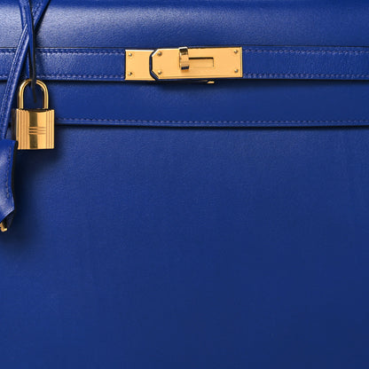 Hermes Tadelakt Kelly Sellier 35 Bleu Electrique 8 of 12