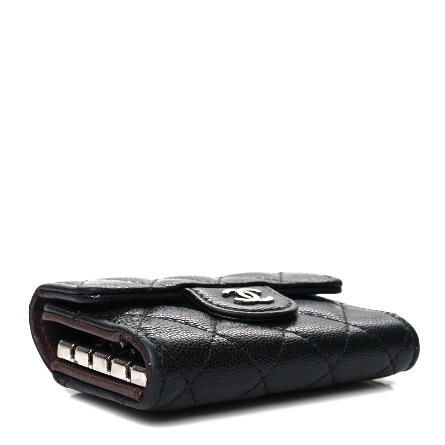 Caviar Quilted Classic 4 Key Holder Wallet Black