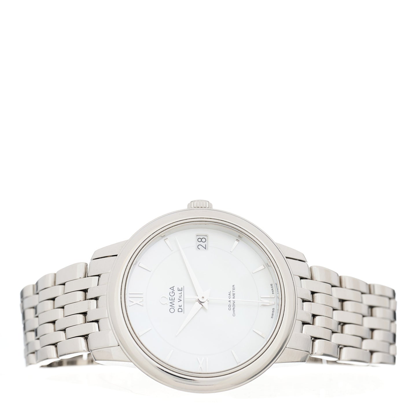 Stainless Steel Mother of Pearl 32mm De Ville Prestige Co-Axial Automatic Watch 424.10.33.20.05.001