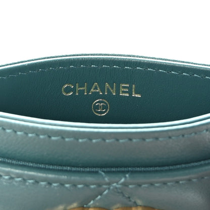 Chanel Lambskin Quilted Chanel 19 Card Holder Dark Green 6 of 9