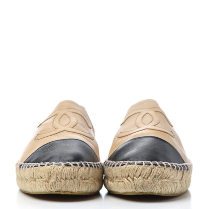 Chanel Lambskin CC Espadrilles 40 Beige Black 2 of 23