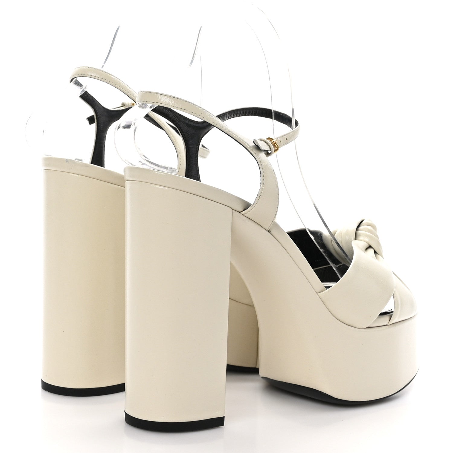 Saint Laurent Vendome Bianca 85 Platform Sandals 40 Pearl 4 of 9