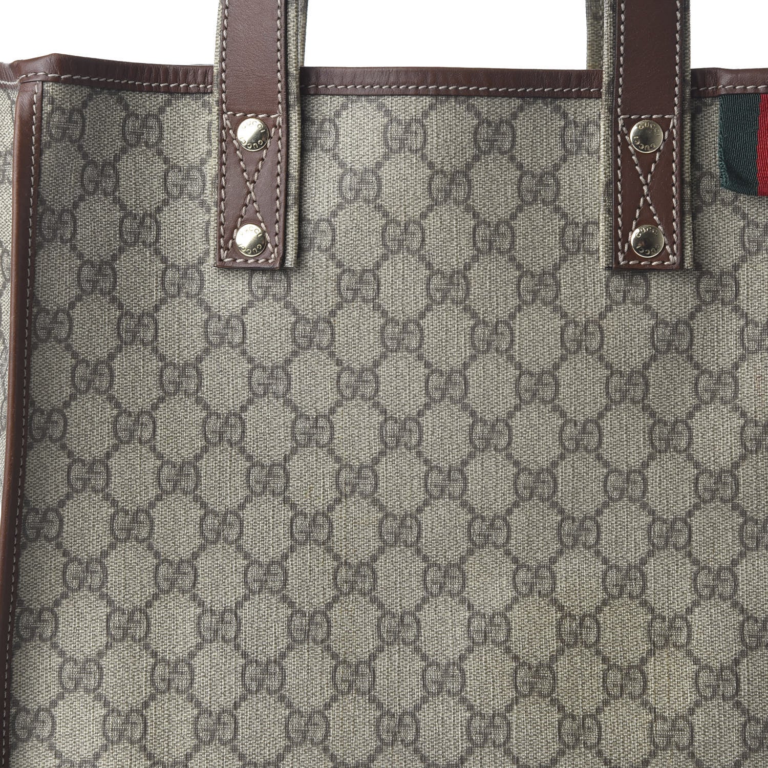 Gucci GG Plus Monogram Small Signature Web Loop Vertical Tote Light Brown 10 of 10
