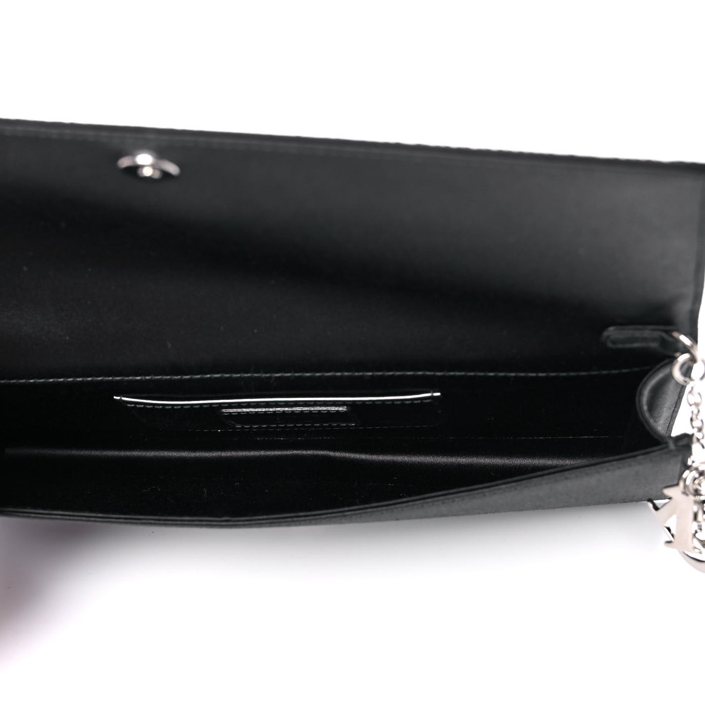Satin Sequin Cannage Rendezvous Chain Wallet Black Multicolor