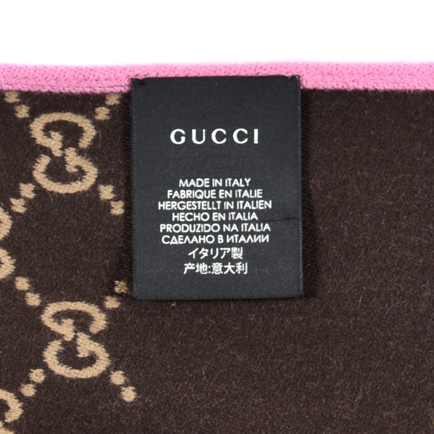 Wool Silk GG Monogram Ripon Simple Scarf Roseate