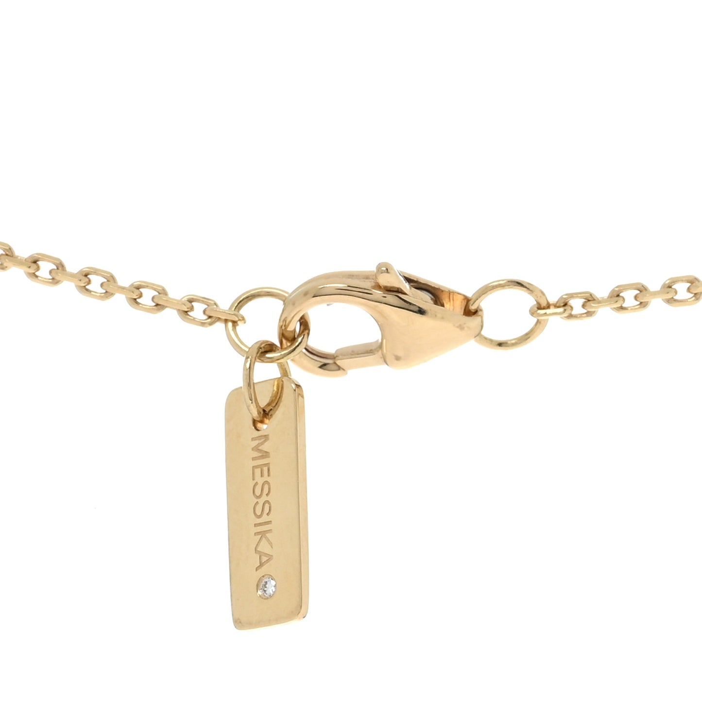 18K Yellow Gold Diamond Move Uno 2 Rows Pave Necklace