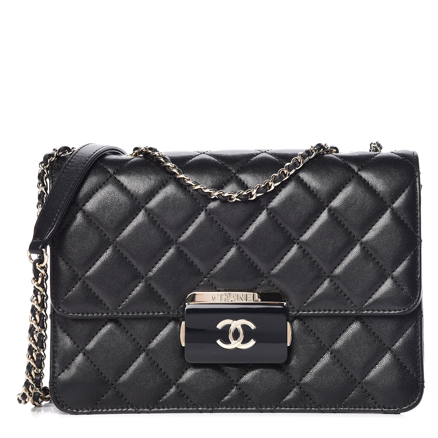 Chanel Sheepskin Quilted Beauty Lock Flap Black 1 of 13