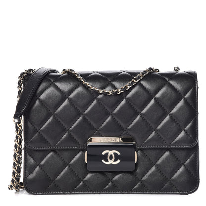 Chanel Sheepskin Quilted Beauty Lock Flap Black 1 of 13