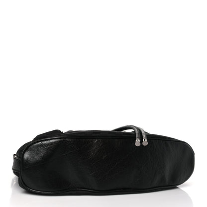 Burberry Nylon Tonal Check Drawstring Tote Black 4 of 8