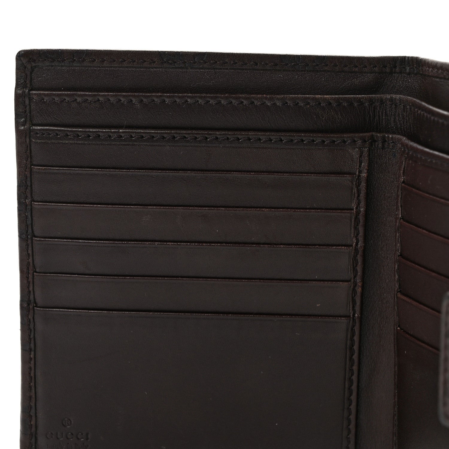 Gucci Guccissima Metal Bar French Flap Wallet Dark Chocolate 10 of 10