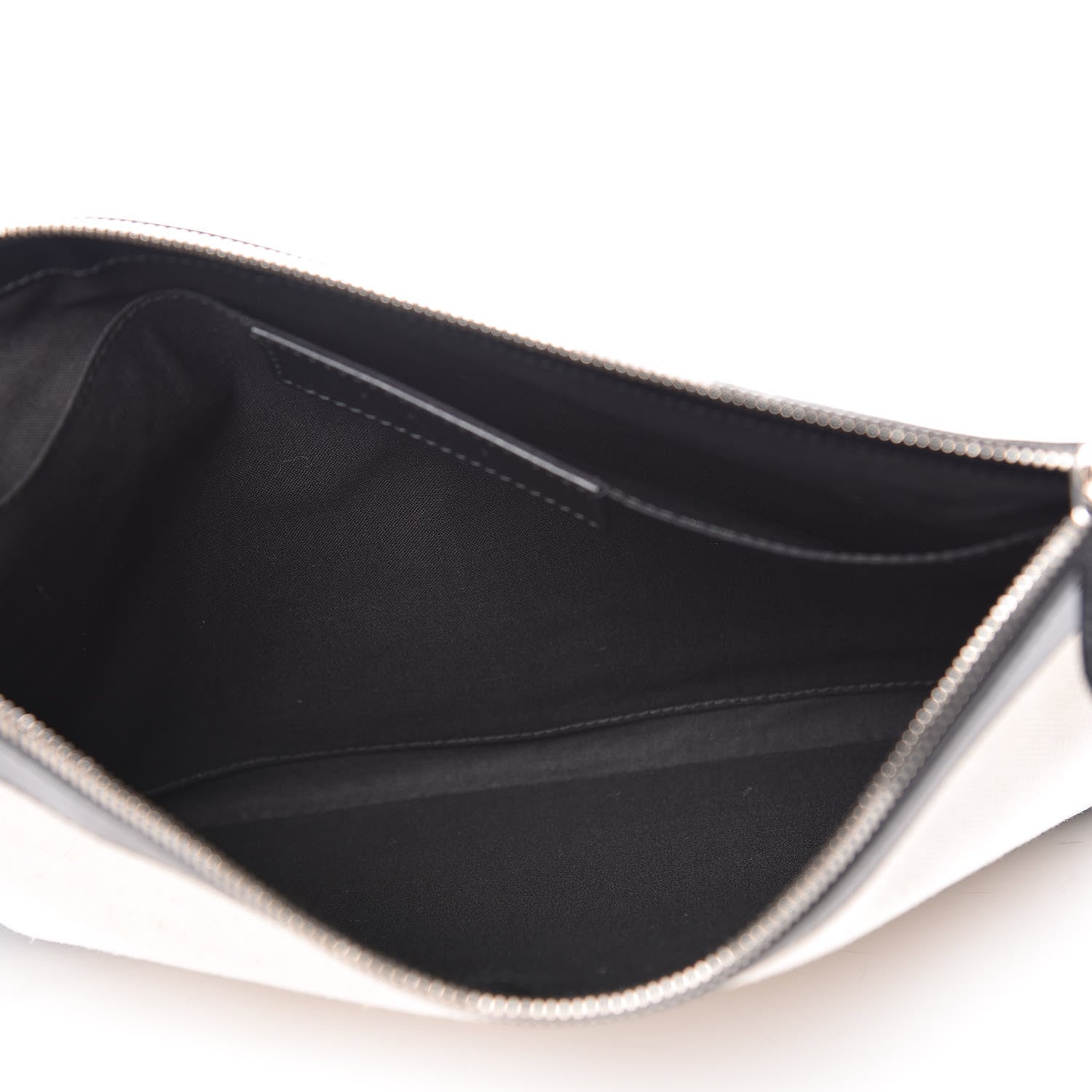 Balenciaga Calfskin Cotton Canvas Logo Clutch Black 7 of 9
