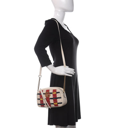 Gucci Calfskin Matelasse Trompe L'Oeil Print Small GG Marmont Chain Shoulder Bag White 2 of 13